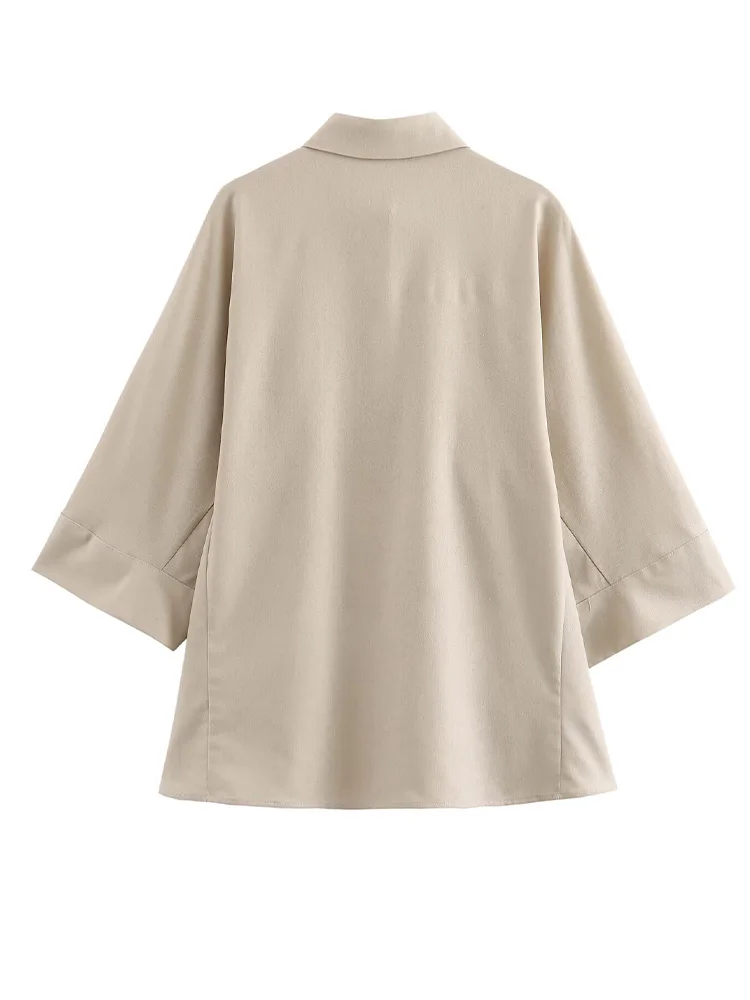 2025ZA&JIA nueva ropa de mujer estilo europeo y americano camisa de diseño francés camisa suelta casual versátil