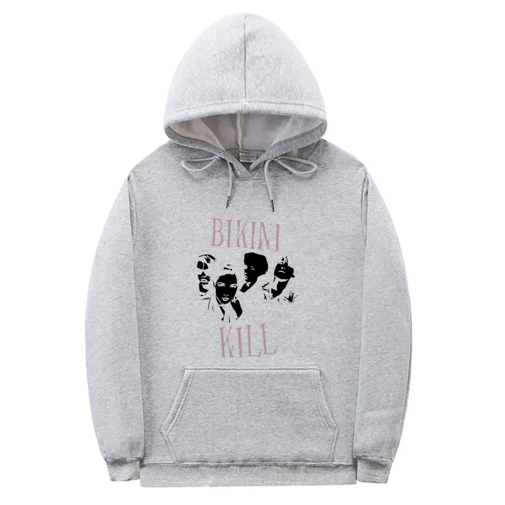 Punk Rock Band Bikini Kill Graphic Hoodie Riot Grrrl Kathleen Hanna Print Pullover Men Women Fashion Vintage Oversized Hoodies