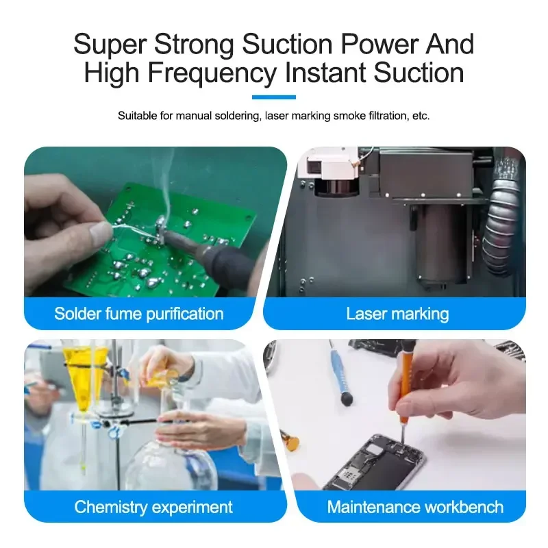 SUNSHINE SS-6604 Portable Mini Fume Extractor Welding Smoke Absorber 3 Layer Filter Dust Purification System for Phone Repair