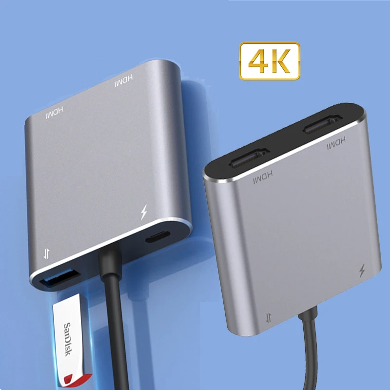 Video capture card USB TO HDMI-compatible Game Adapter Multi-function Docking station Splitter adapter Screen Sharing 4K/60hz