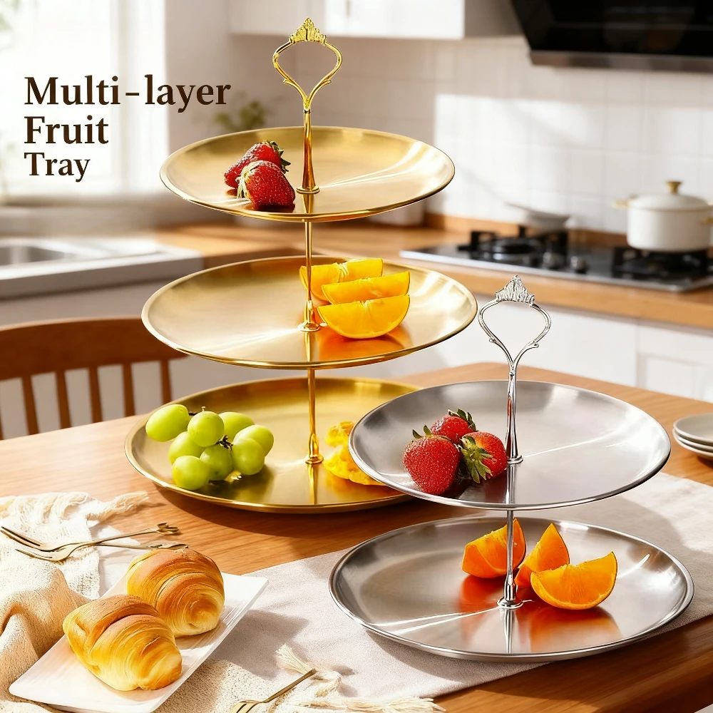 

2/3-Layer Dessert Rack Cupcake Display Stand Fruit Plate Holder Snack Candy Stand Rack for Christmas Wedding Party Dessert Tray