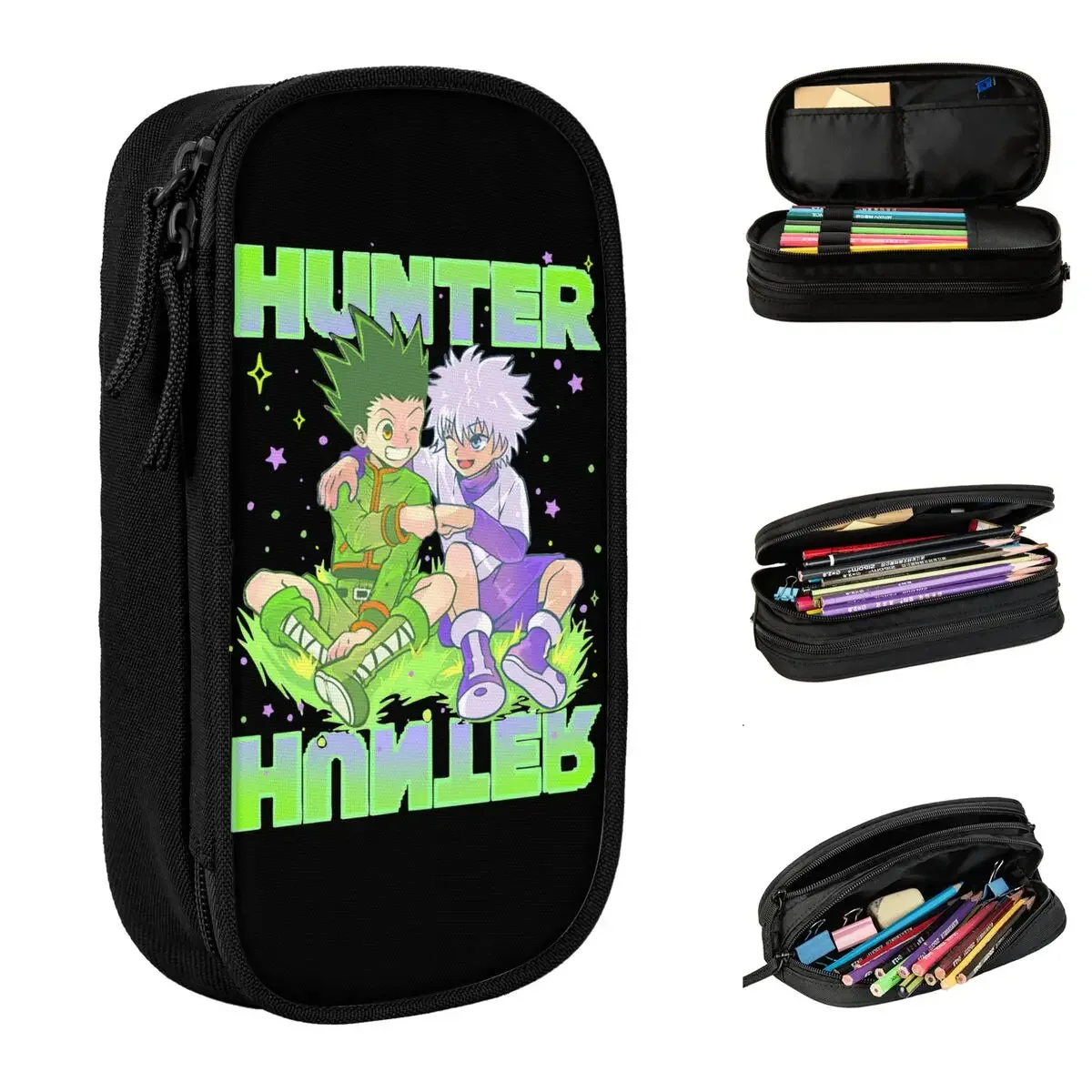 

Gon X Killua Manga Pencil Cases Hunter X Hunter Pencilcases Pen Box Student Large Storage Bag School Supplies Zipper Stationery