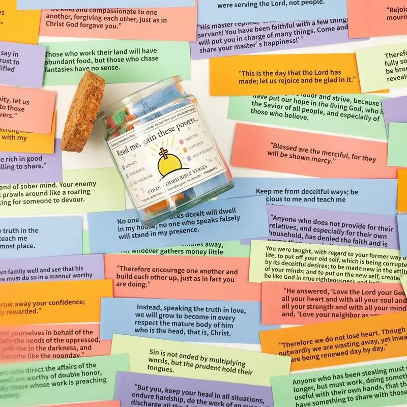 Christian Cards Jar Colorful Bible Verses Jar Handmade Christian Colorful Bible Jar Glass Best Wishes Note For Reading Christmas