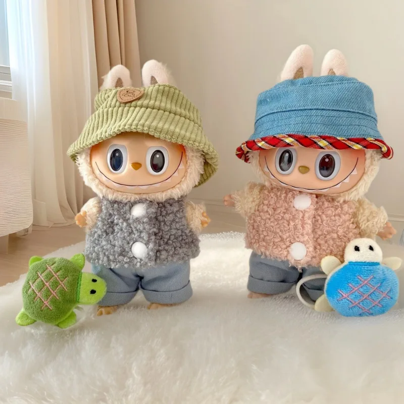 

17cm Labubu Doll Clothes Labubu Doll Clothes Set Pendant Overalls Doll Clothes Generation 2 LABUBU Clothes Labubu Sitting Party