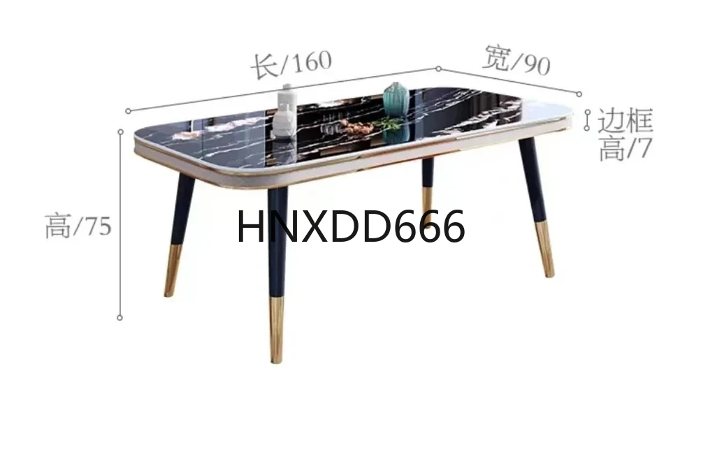 A13 الشمال ضوء لوحة حجرية فاخرة طاولات الطعام والكراسي مجموعة الحديثة بسيطة مستطيلة فيلا المنزل السماء المرصعة بالنجوم الأسود الطعام T