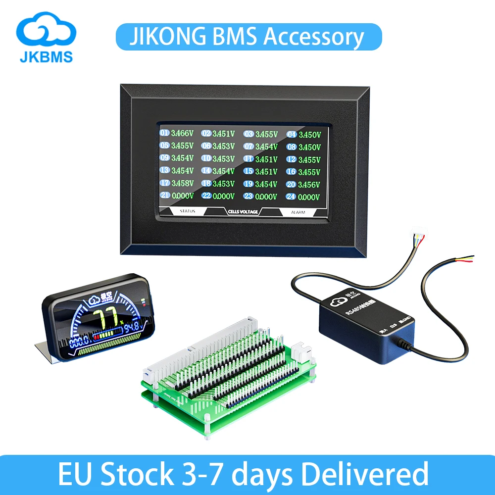 Smart JIKONG BMS Akcesoria LCD RS485 Li-Ion Lto lifepo4 Płyta adaptera 12V 24V 36V 48V 72V 18650 wyświetlacz i przełącznik startowy