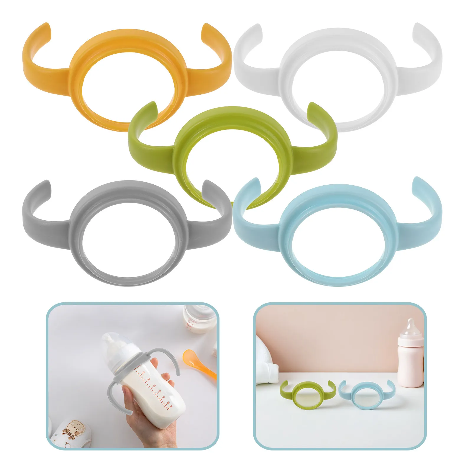 

10 шт. аксессуаров для детских бутылочек: съемные пластиковые ручки с широким горлышком для стеклянных бутылочек, мягкие, эргономичные, безопасные, термостойкие.