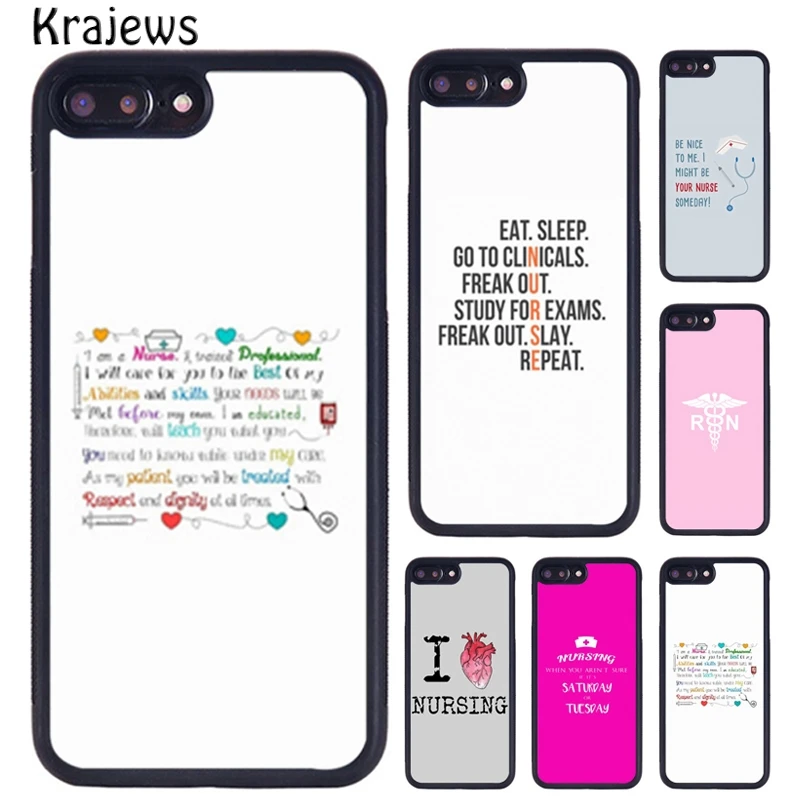 Krajews Nurse Medical Medicine Phone Case For iPhone 16 15 14 X XR XS 11 12 mini 13 Pro MAX Plus cover shell coque