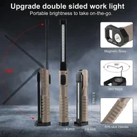 Folding COB XPE LED Work Light Flashlight USB Rechargeable Torch Magnetic Base & Hook, Emergency Car Inspection Lamp Red SOS 5