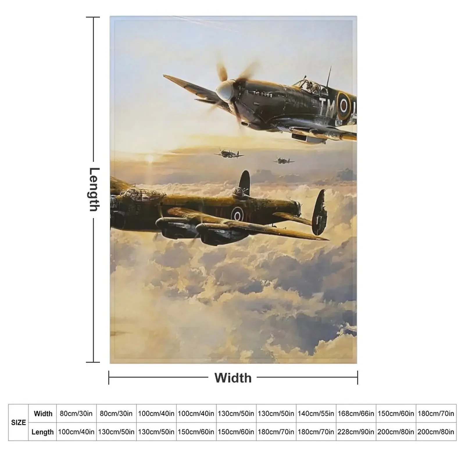 Spitfire Lancaster Escort Throw Blanket Comforter Summer Beddings Decorative Throw heavy to sleep Blankets