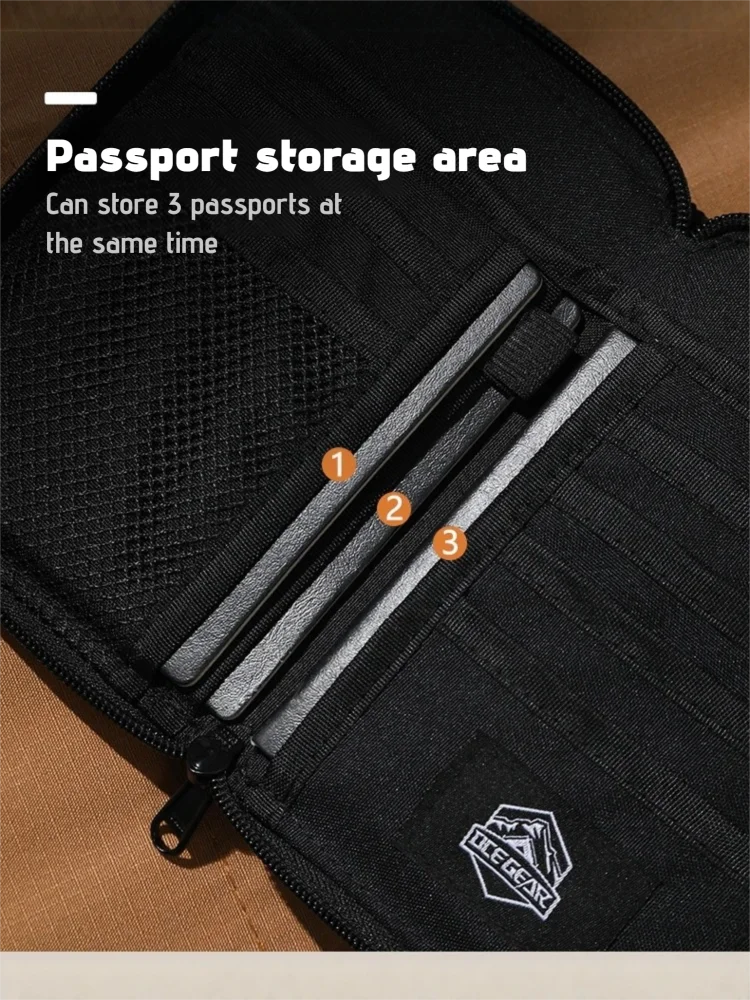 OCEGEAR Travel Wallet Passport Holder RFID Stop Large Capacity Credit Cards Organizer Thief Protection Zipper Purse Handbag