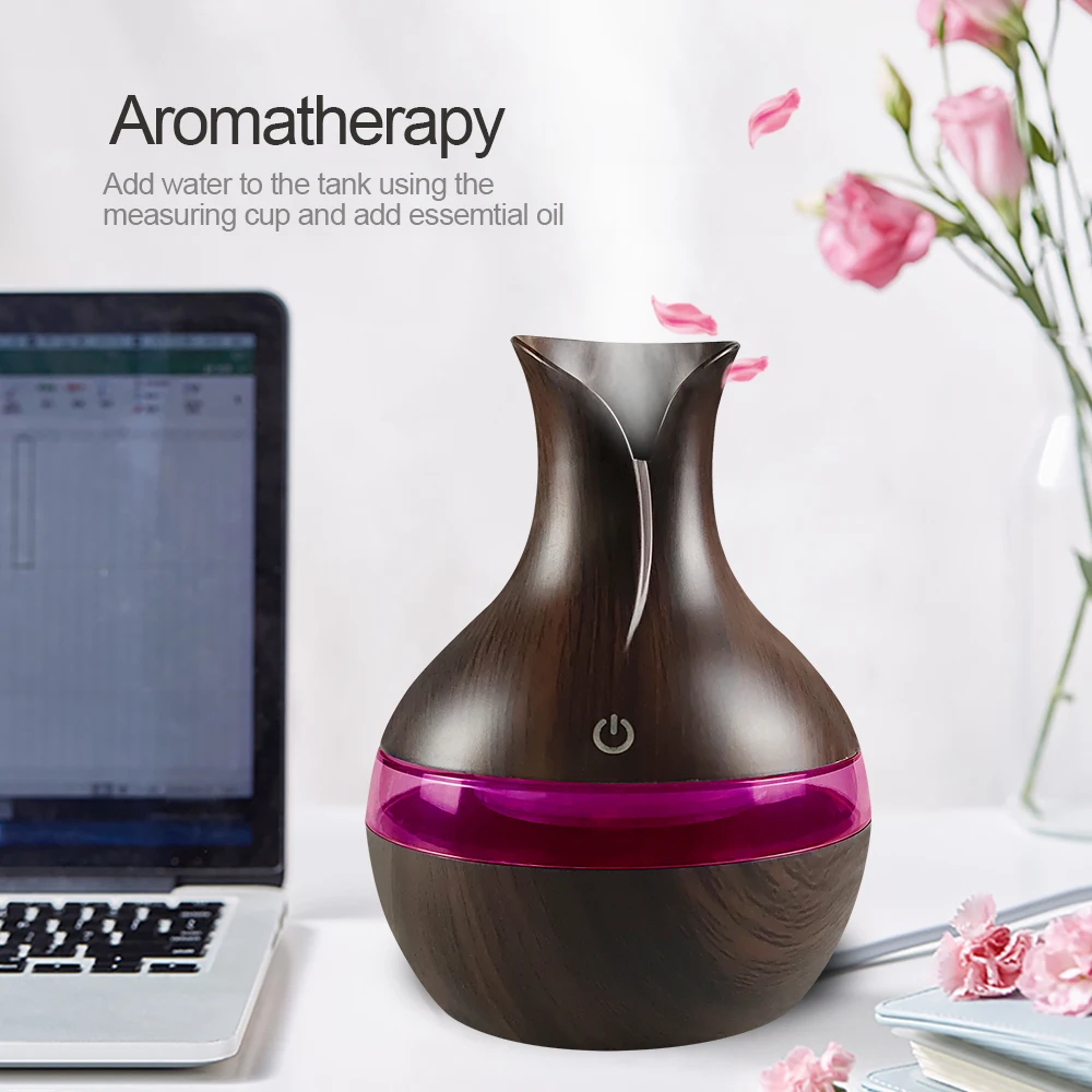 300ml USB Humidifier  Aromatherapy Diffuser Mini Cool Mist for Home Office Travel  Includes 2 Essential Oils