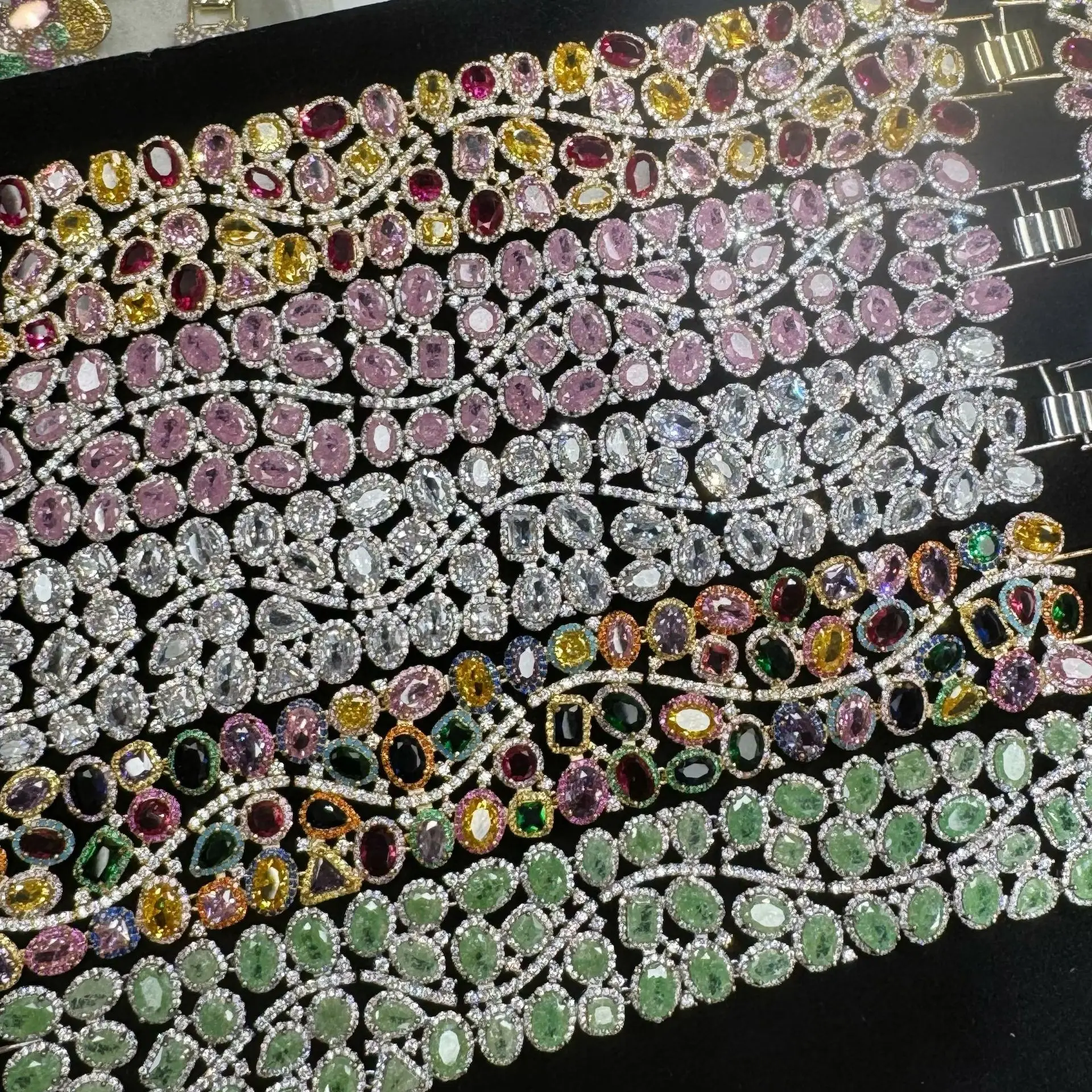 cubic zirconia shiny bracelet for women luxury jewelry for wedding party gala event silver gold color multicolor zircons