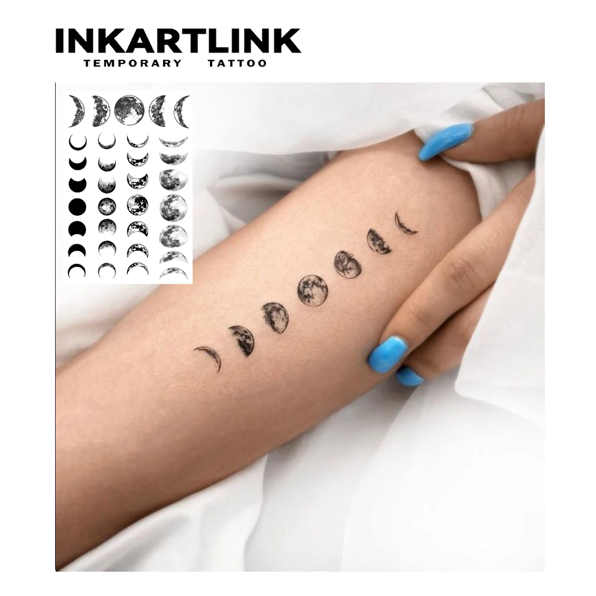 Moon form Temporary Tattoo,Lasts To 15 Days New Technology Magic Waterproof Semi Permanent Sticker.