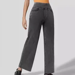 2025 primavera nuovi Jeans da donna moda semplice dimagrante pantaloni a gamba larga personalizzati Street femminile eleganti pantaloni in Denim svasato