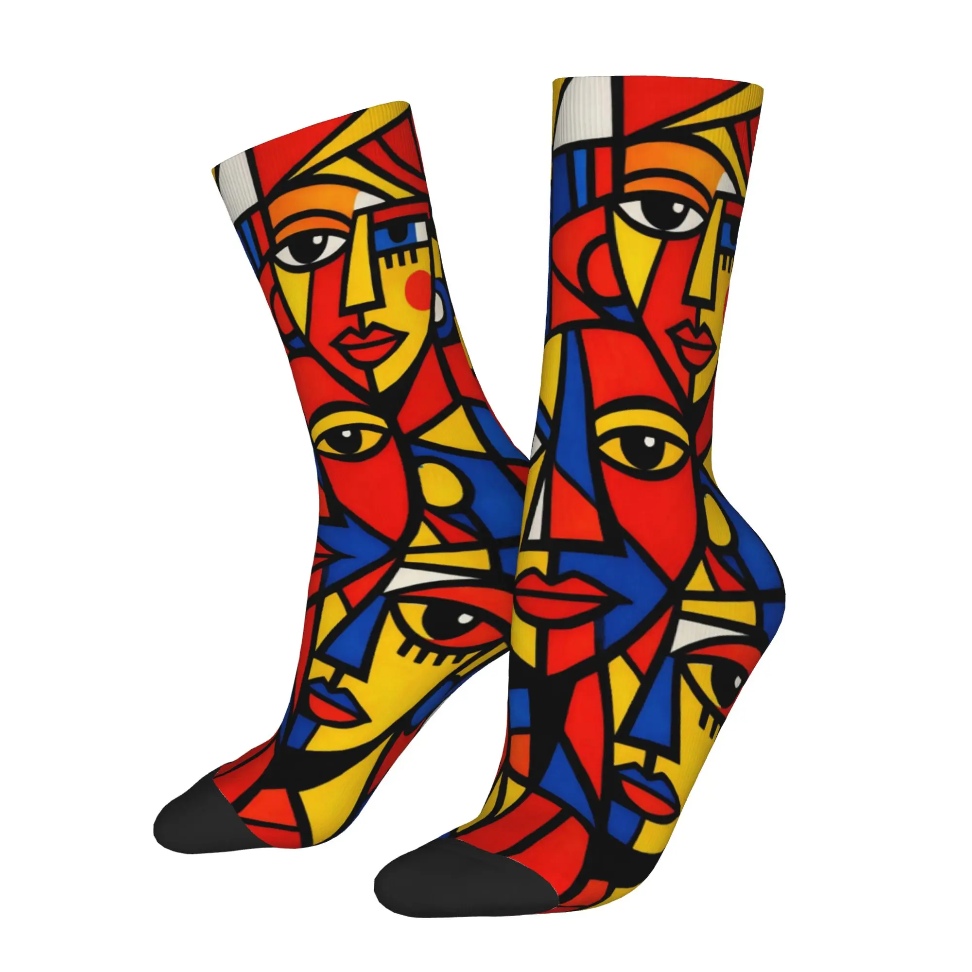 Abstract Art Face Socks Merch For Men Women  Flexible Socks Warm Best Gift Idea