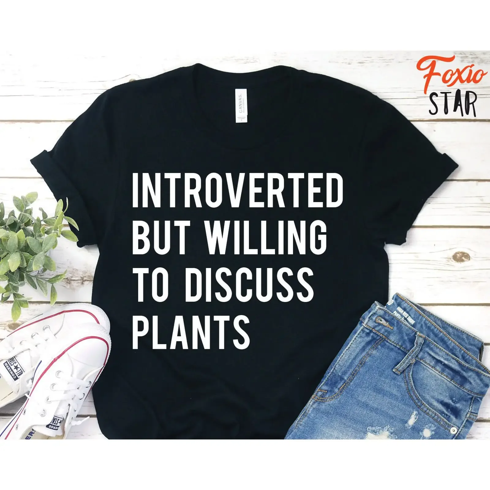 Introverted But Willing To Discuss Plants T Shirt vintage Washed Slightly Stylish Comfortable Soft homme graphic