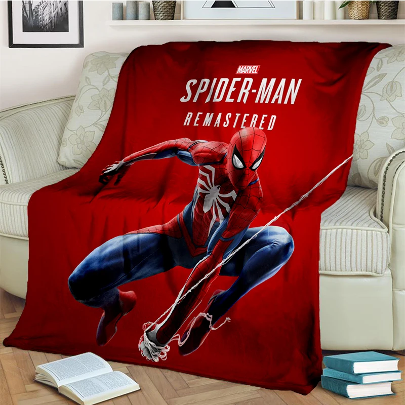 2025 novo dos desenhos animados marvel homem aranha super-herói cobertor de pelúcia macia, flanela lance cobertor para sala estar quarto cama sofá capa criança