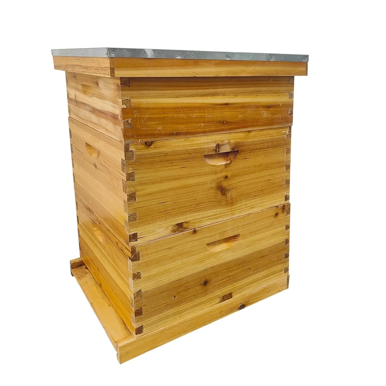 Bee Hives Coated Starter Kit 10 Frame Langstroth Beehive No Frames Include 2 Deep 1 Medium Super Boxes Wax Dipped Wood Bee House