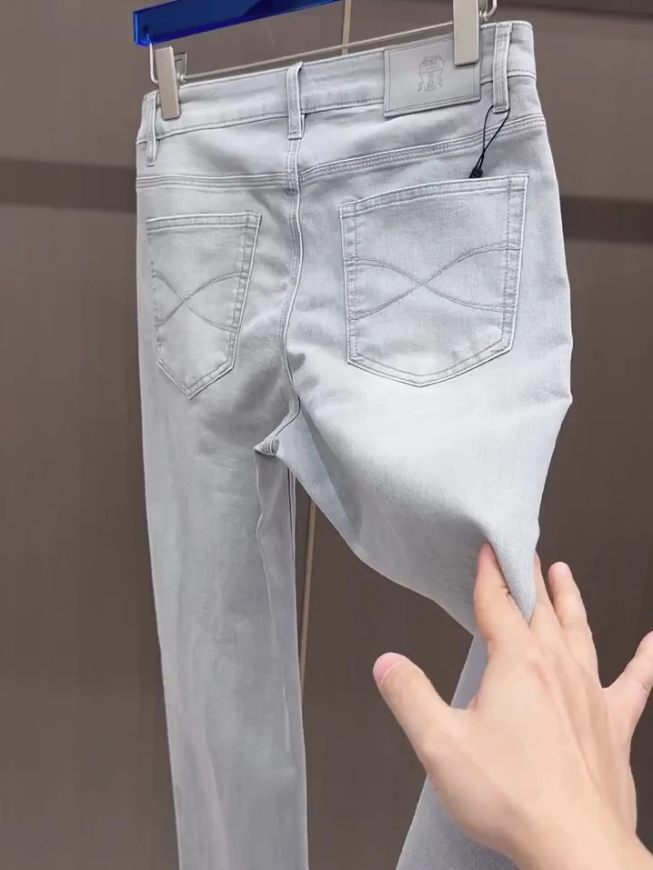 

New Spring Men's Straight Leg Jeans Faionable Versatile Haome Early Spring Luxury Simple European Sle Jeans