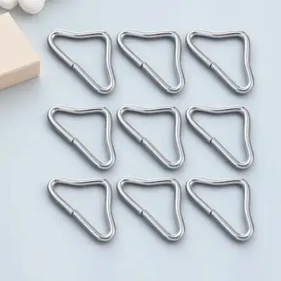 

20Pcs Triangle Rings Trampoline Accessories Kit Jumping Bed Mesh Buckle 1.77x1.02x0.18in Iron Replacement Part Galvanized Metal