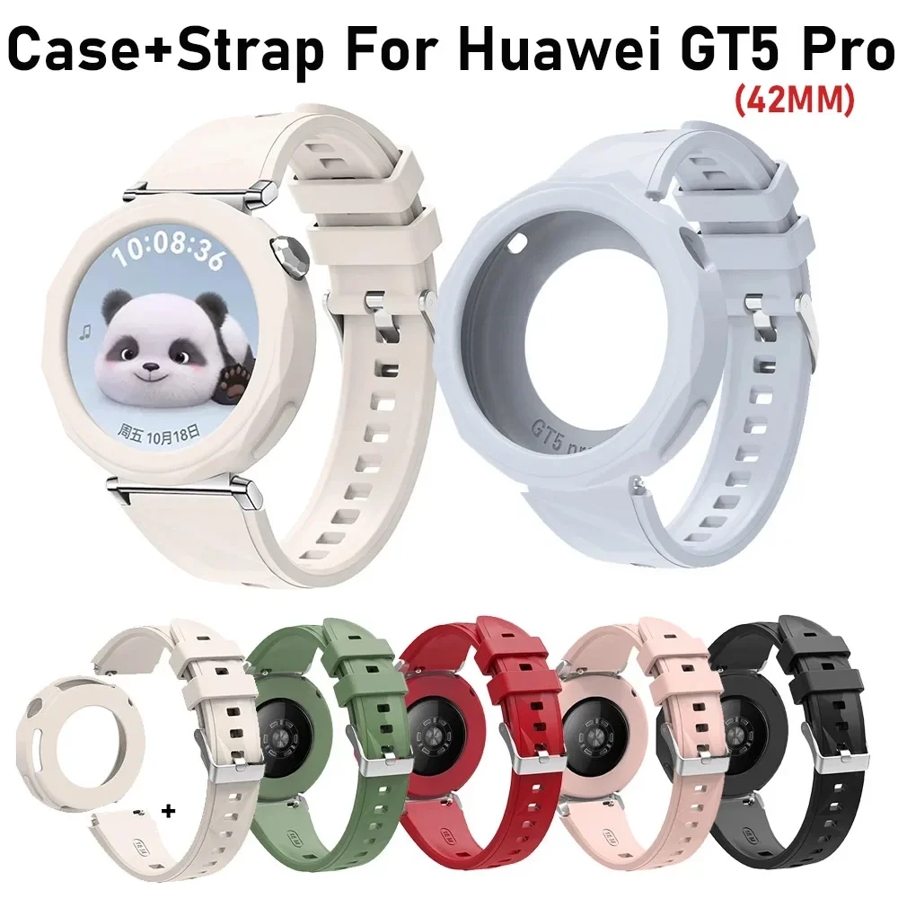 

Silicone Strap Case for Huawei Watch GT5 Pro 42MM Watchband Sport Bracelet Wristband Fitness Bracelet Replacement Accessories