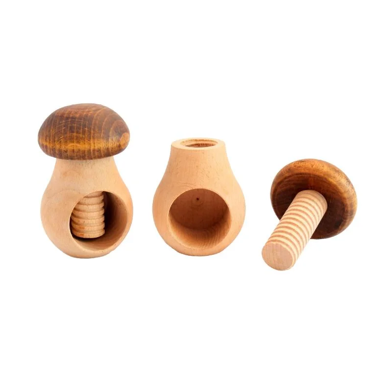 {MX} كسارة البندق الخشبية على شكل فطر لطيف للمكسرات والجوز والبقان سهلة التكسير ملقط الجوز القابل للتعديل أداة مطبخ متعددة الوظائف