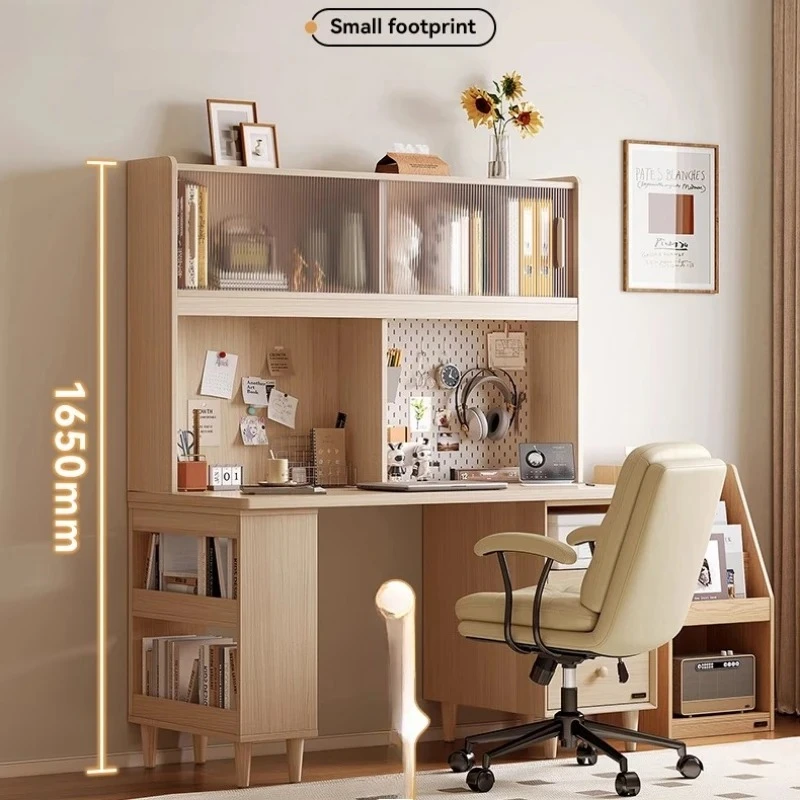 log storage locker bookshelf integrated desk with drawers office computer desk
