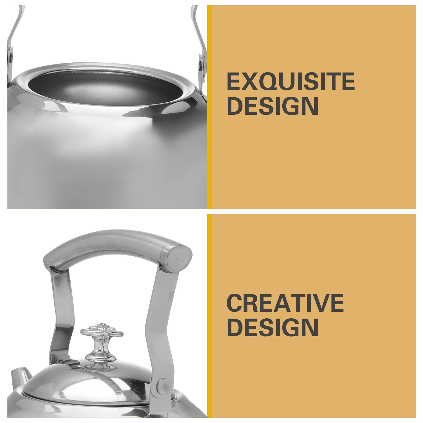 

Stainless Steel Tea Kettle Portable Boiling Pot for Coffee Oatmeal Soup Hot Beverages Teapot Heat Cold Resistance Home
