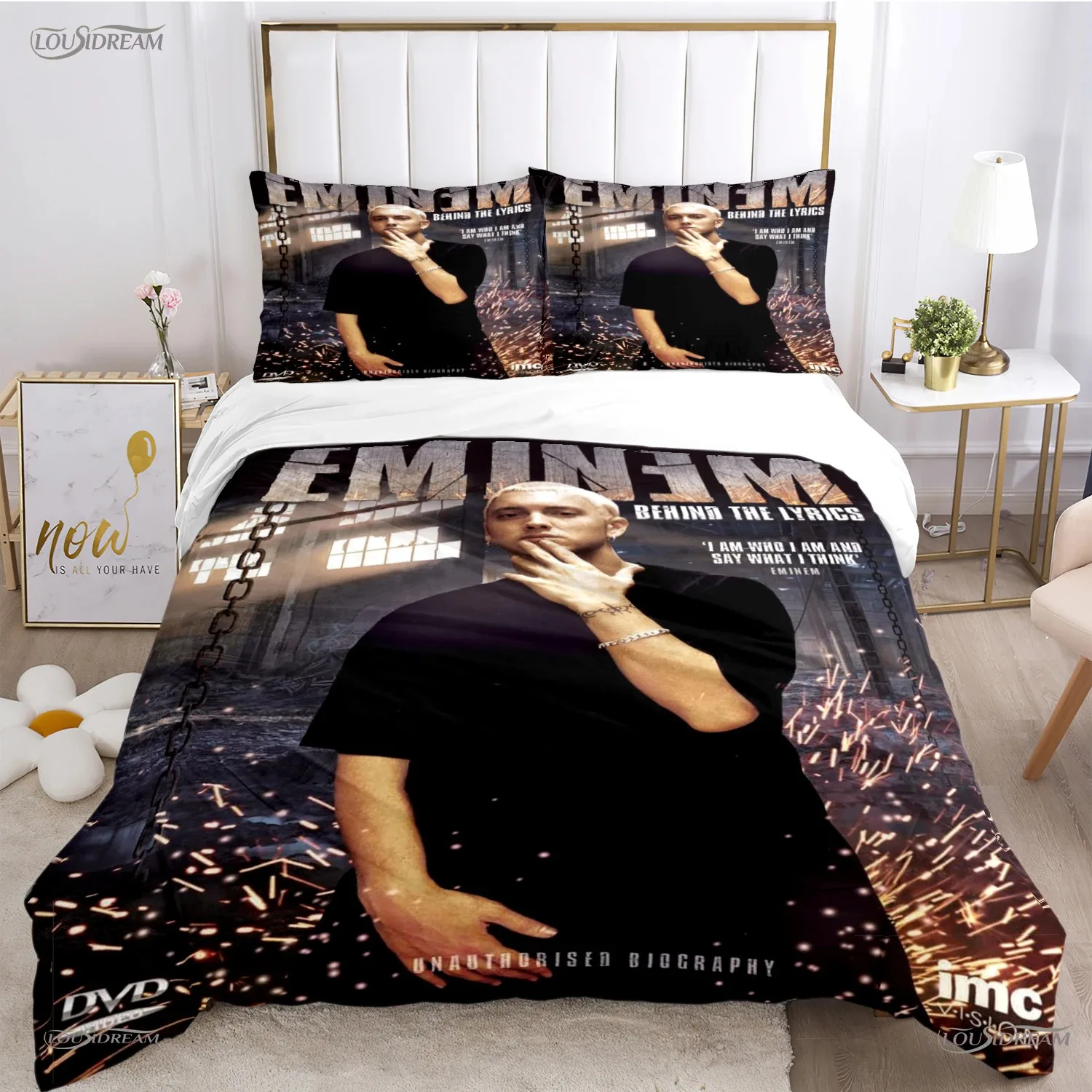 

Eminem Hip-hop Singer All Season Duvet Cover Comforter Bedding Sets Soft Quilt Cover and Pillowcases SingleDoubleQueenKing