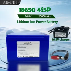 14.8V 20Ah 18650 4S5P Lithium-ion Battery Pack Built in BMS Suitable for 16.8V Equipment High-power Inverter Tourist Car Solar