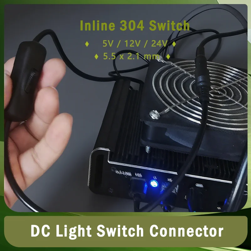 

5.5 x 2.1 mm DC Power Plug Switch Female to Male Power Cable Connector On-Off Switch Extension Cable 30cm For LED Strip Light