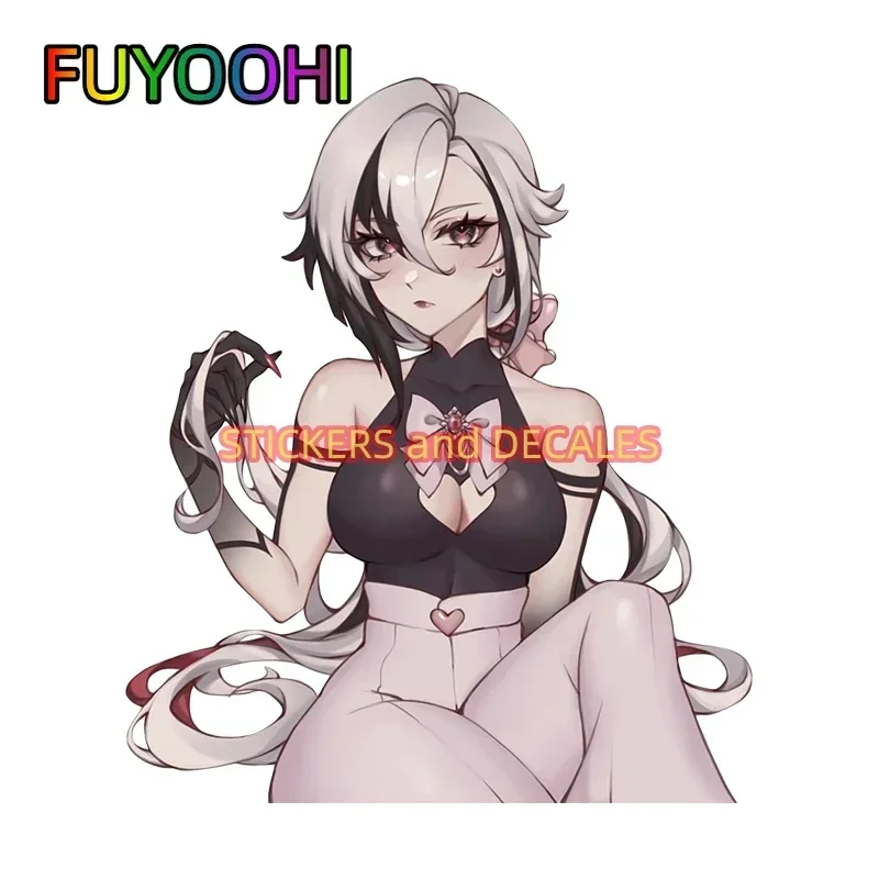 FUYOOHI Play Stickers Arlecchino Original Sexy Sticker Interesting Chest Decal Sunscreen Car Door Protector Auto Decor