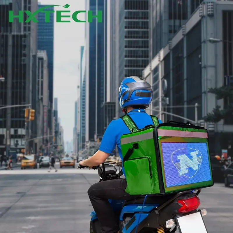 10 Colors Available Plastic LED Bike Delivery Box Waterproof Oxford Fabric Food Delivery Box