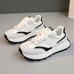 New Casual Platform Sneakers Women 2024 Leather White Women Sport Shoes Winner Thick-soled Fashion Platform Vulcanized Shoes