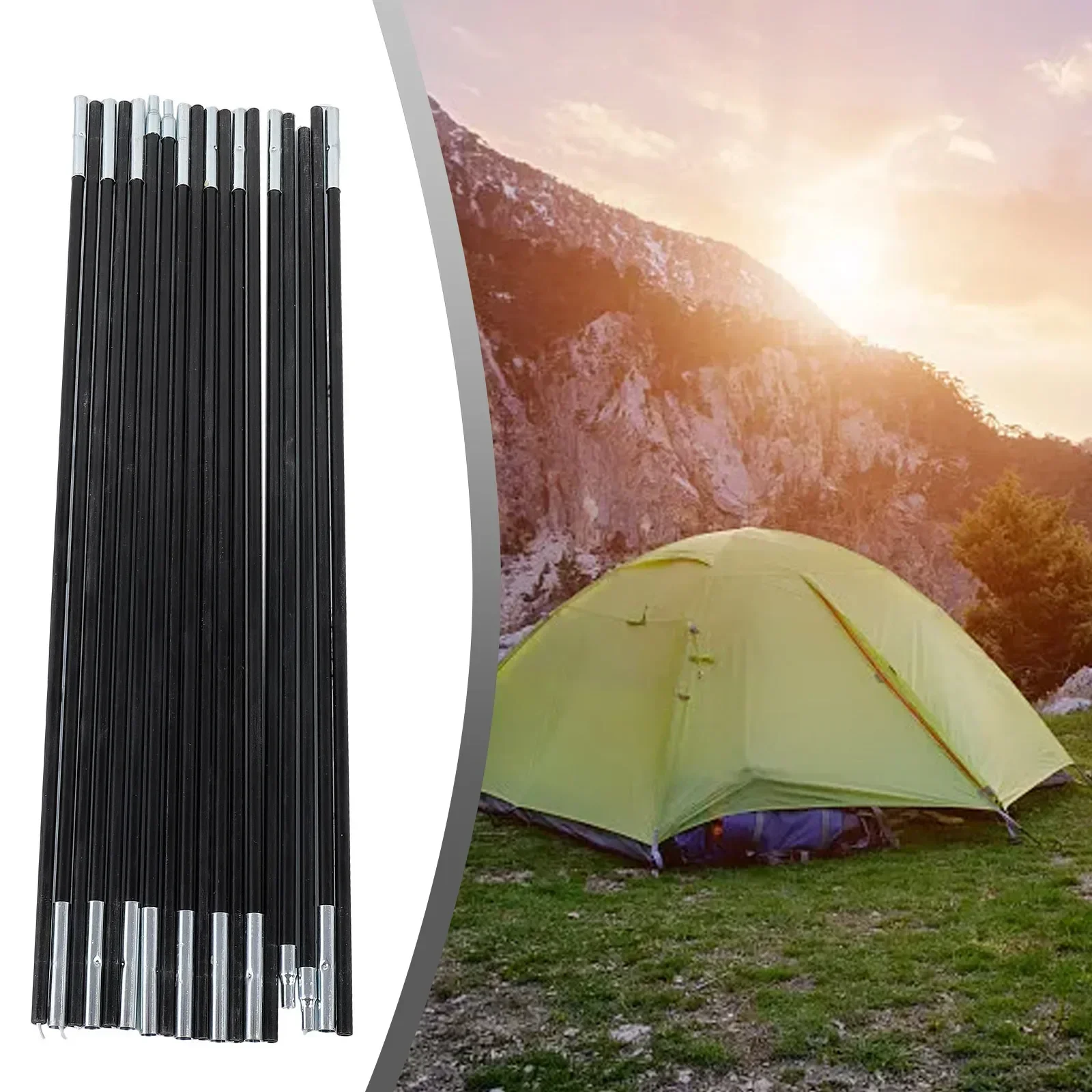 1 Set Tent Rod 3m-4.9m Fiberglass Camping Tent Pole Bars Outdoor Support Rods Awning Frames Camping Tent Kit