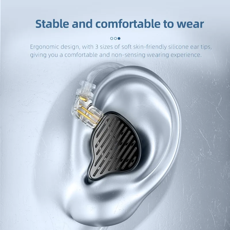 KZ X HBB PR2 Flat Driver In Ear Earphones 13.2mm plane big horns HiFi Bass Monitor Earbuds Sport Wired Headset image 6