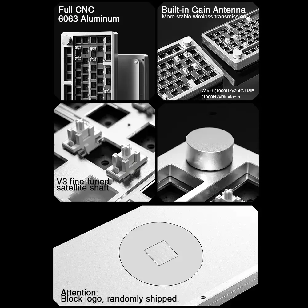 Leobog-Kit de teclado mecánico Hi8, 3 modos, USB/2,4G/Bluetooth, inalámbrico, Kits de aluminio, 80 teclas de intercambio en caliente, teclados de