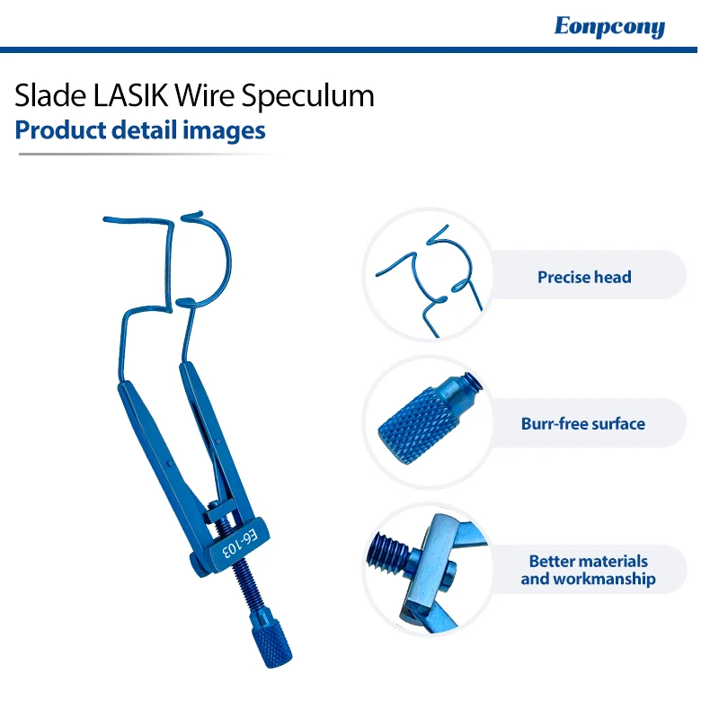 Slade LASIK Wire Speculum Ophthalmic Eyelid Retractor Stainless Steel/Titanium Wire Blade Speculum for LASIK Refractive Surgery