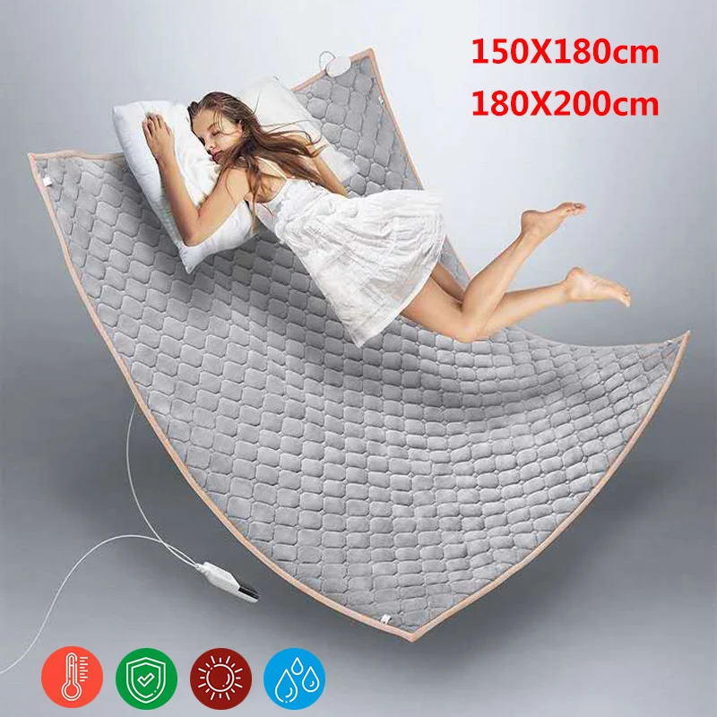 

Electric Blanket 220V Heating Flannel Bed Pad Winter Body Warmer Mattress Thermostat Heated Pad Home Thicker Double Bed Soft Mat