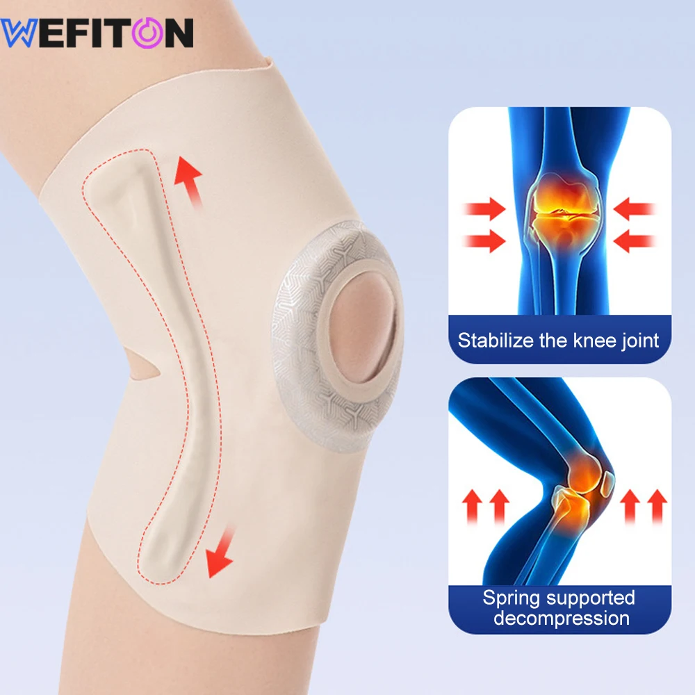 Knee Compression Sleeve with Patella Support Pad & Side Resin Stabilizers,Thin Knee Brace for Joint Pain Relief,Arthritis,Sports