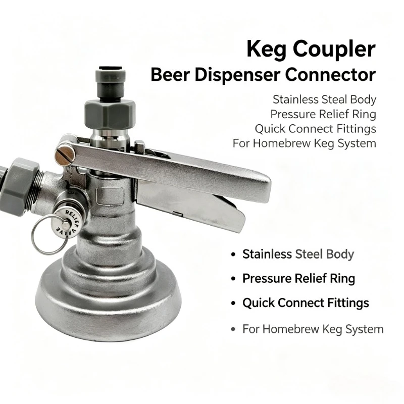 G‑Type Beer Keg Coupler with Pressure Relief Valve American Standard Draft Keg Dispenser for Bar Home Brewing