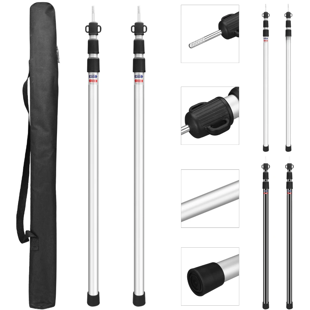 

Adjustable Tent Support Poles Beach Shelter Tarp Awning Rods Lightweight Aluminum Alloy Tent Accessories For Camping Canopy