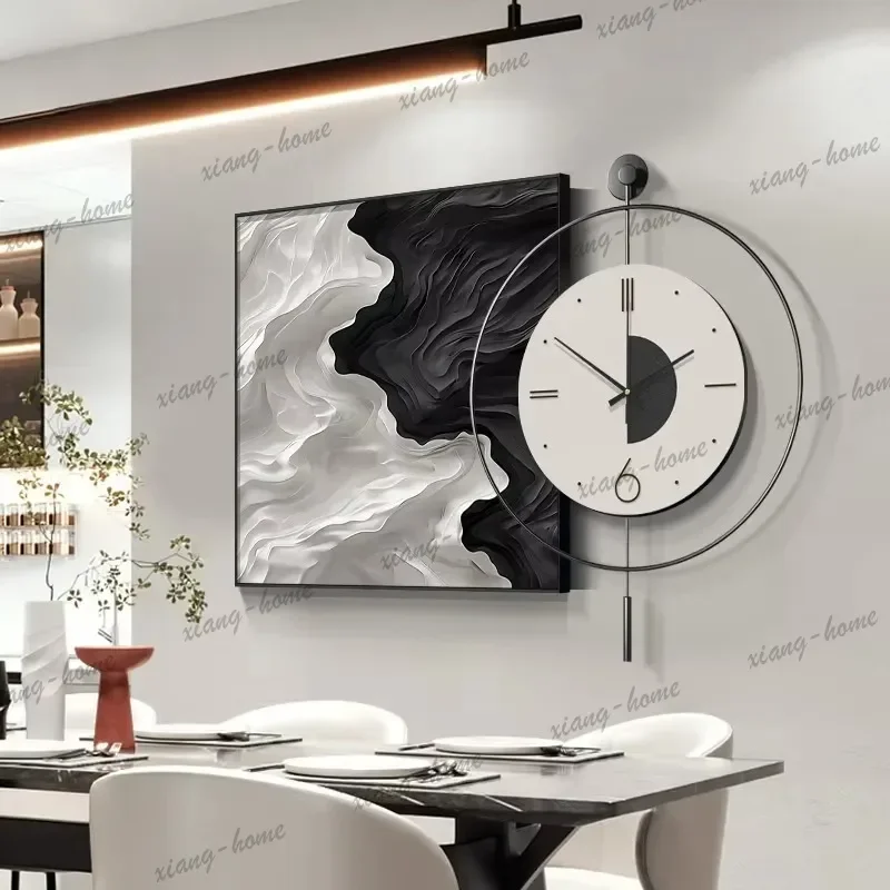 LJY Living Room Nordic Wall Clock Silent Design Elegant Home Aesthetic Wall Clock Big Size Modern Horloges Murales Decoration