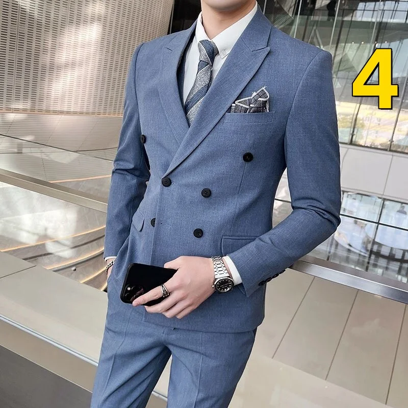 

M10304 Fashion casual double-breasted suits for men