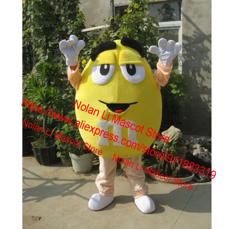 New Chocolate M Bean Mascot Costume Candy Cartoon Anime Cosplay Birthday Party Masquerade Advertising Game Festival Events 596