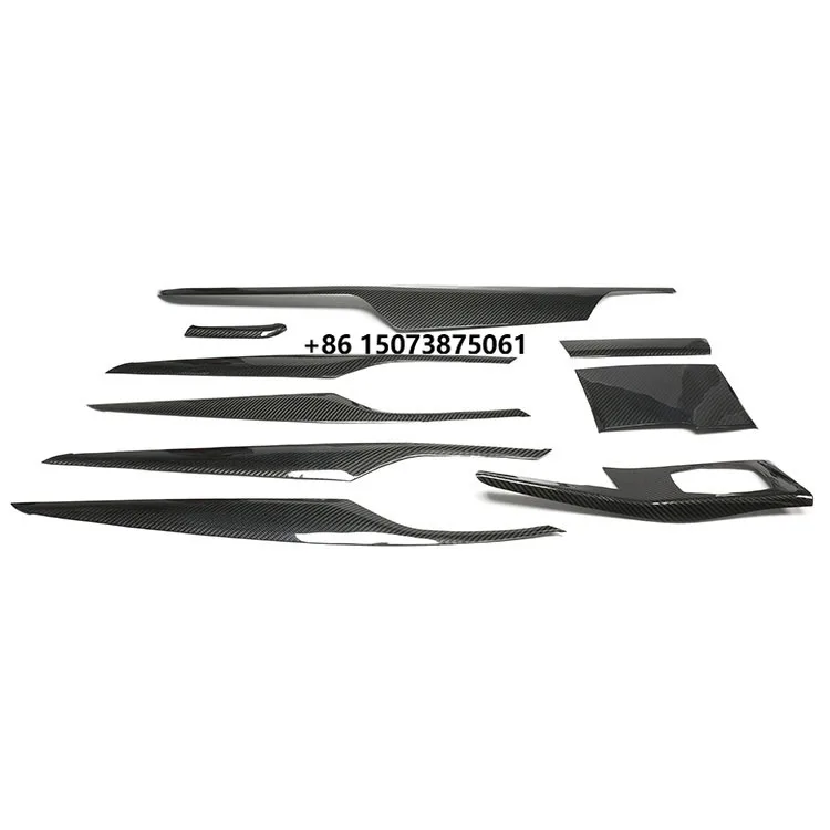 Refone Carbon Fiber Clip-on Interior Trim Strip, New 5  Series GT M5 Style Dashboard Center Console Trim Strip