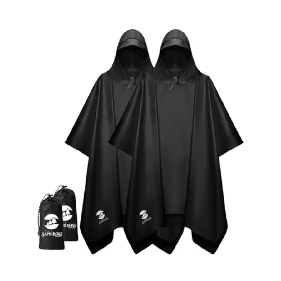 

Hooded Rain Poncho Waterproof Raincoat Jacket for Men Women Adults