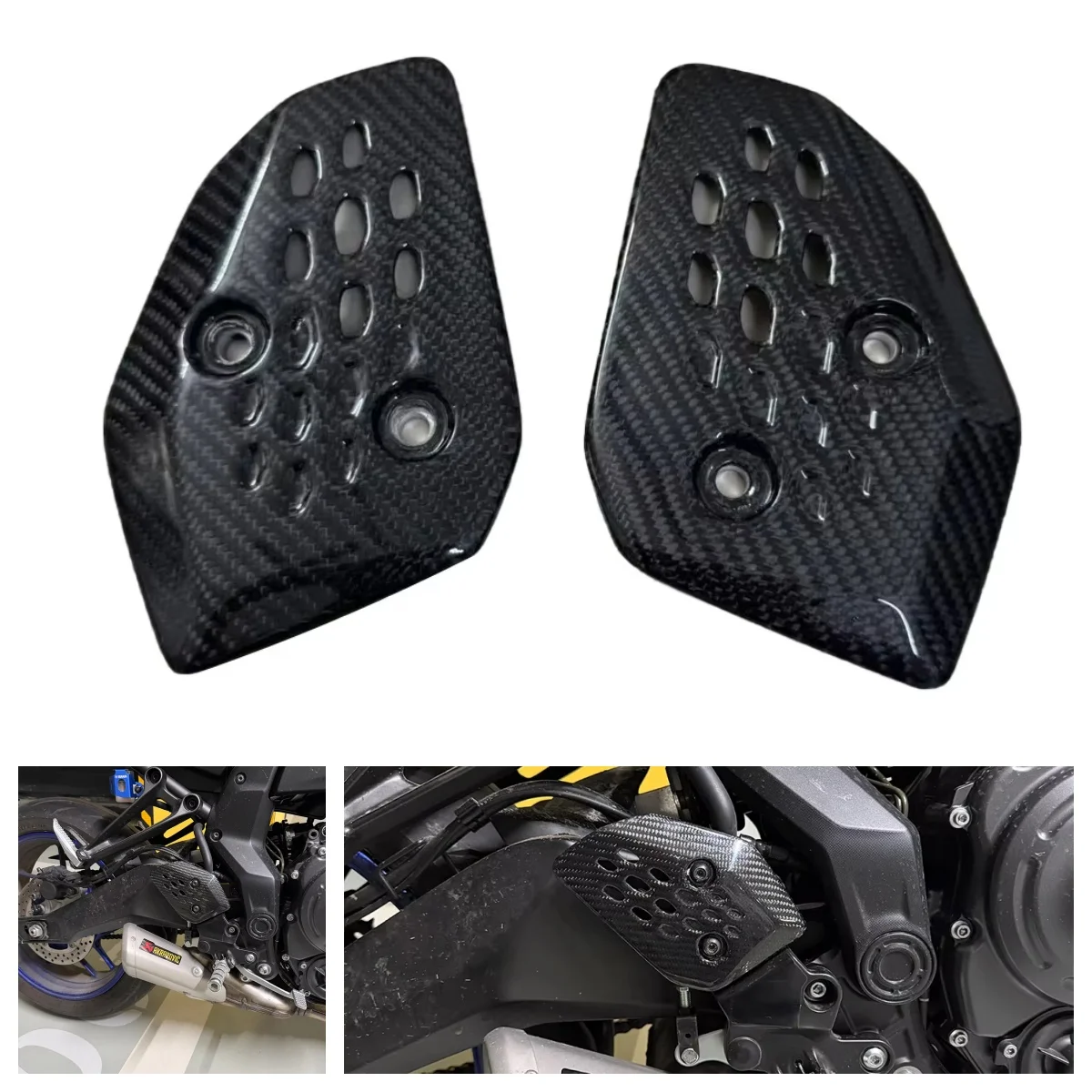 

Yamaha MT-07 2025 Carbon Fiber Footrest Heel Guard Cover Rearsets Foot Rest Peg Protector Motorcycle Accessory