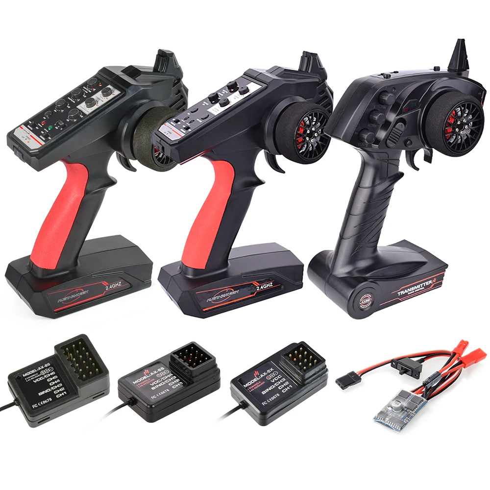 AUSTAR RC Transmitter and Receiver 2.4G 3CH 4CH 6CH Universal RC Controller and Receiver Kit for 1/10 1/8 Crawler MN90 D12 TRX4